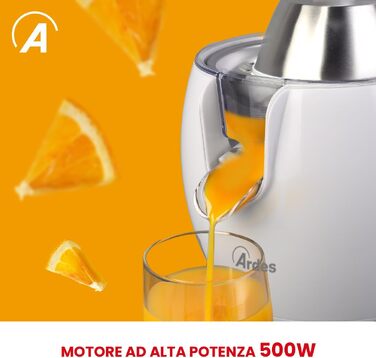 Citrus-прес електричний Ardes ARSPRE03W Juice Art, 500 Вт, 0.5 л, нержавіюча сталь, білий
