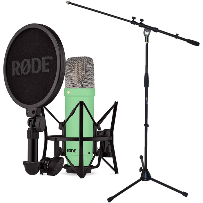 Студійний мікрофон Rode NT1 Signature Green з мікрофонною стійкою keepdrum, зелений