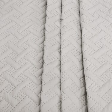 Плед Woltu 70x20 см, Patchwork, двосторонній, з мікрофібри, стеганий, для ліжка/софи, 220x240 см (світло-сірий)
