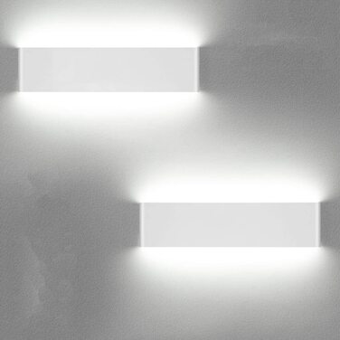 LED настінні світильники Ledmo 12W, 4 шт, чорні, алюмінієві, тепле біле світло 3000K, для внутрішнього освітлення, Up&Down лампи