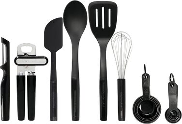Набір кухонного приладдя KitchenAid 15 предметів, чорний, стійкий до нагріву, придатний для миття в посудомийній машині
