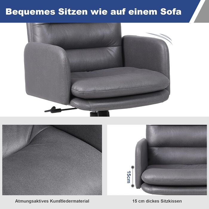 Крісло для столу Youhauchair з штучного хутра, ергономічне, регульована висота