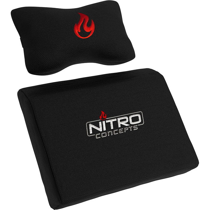 Ігрове крісло Nitro Concepts X1000, ергономічне, тканинне, офісне, на колесах, до 135 кг, чорне/біле, розмір XL