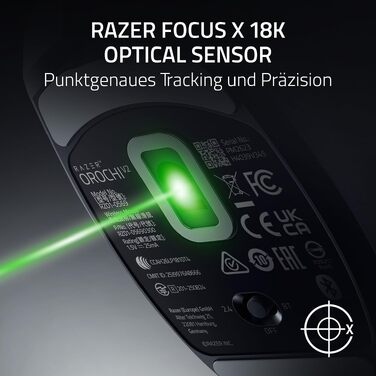 Бездротова ігрова миша Razer Orochi V2 HyperSpeed та Bluetooth, оптичний сенсор 18K DPI, вага 60 г, чорна