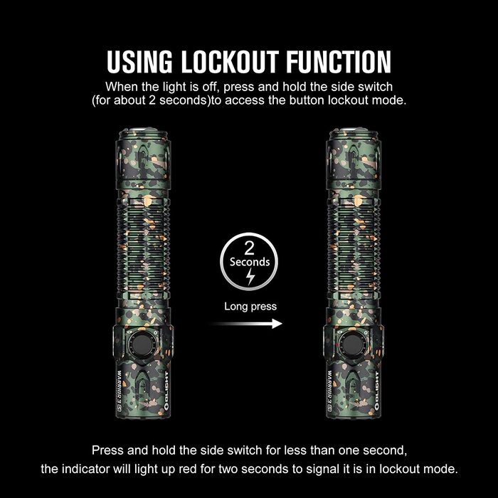 Ліхтарик тактичний OLIGHT Warrior 3S, 2300 люмен, 5 режимів, USB-зарядка, з датчиком відстані, водонепроникний IPX8, для кемпінгу, туризму, пошуку, синій