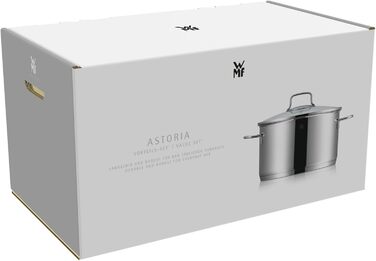 Набір каструль WMF Astoria з індукційним дном, 6 предметів, з кришками, полірована нержавіюча сталь, без покриття