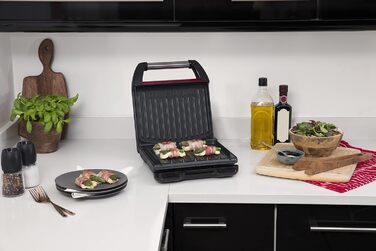 Контактний гриль George Foreman 24x17 см, червоний, для м'яса, риби, овочів, паніні та сендвічів, компактний, до 3 порцій, зменшує до 42% жиру
