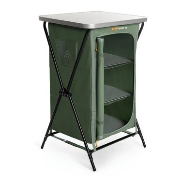 Кемпінгова шафа KADVA Camping CAMPShelf 13, полиця для відпочинку на природі, 50x60x98 см, поліестер, зелена