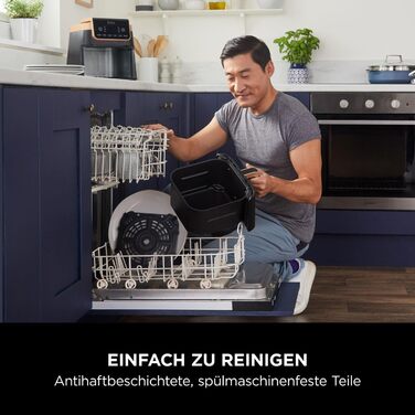 Фритюрниця повітряна Ninja Foodi FlexDrawer AF500EUCP, 6.2L, 7-в-1, чорно-мідна