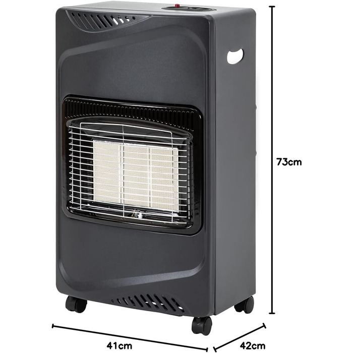 Газовий обігрівач Heidenfeld Inferno GH100, 4200 Вт, для приміщень, для балонів до 15 кг, чорний (Газовий балон не входить у комплект)
