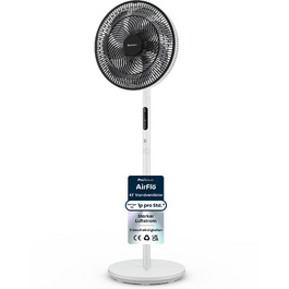 Вентилятор підлоговий Pro Breeze AirFlo Slim: 3 в 1, 70/100/130 см, 9 швидкостей, тихий, з пультом, таймером, для спальні та офісу (білий)