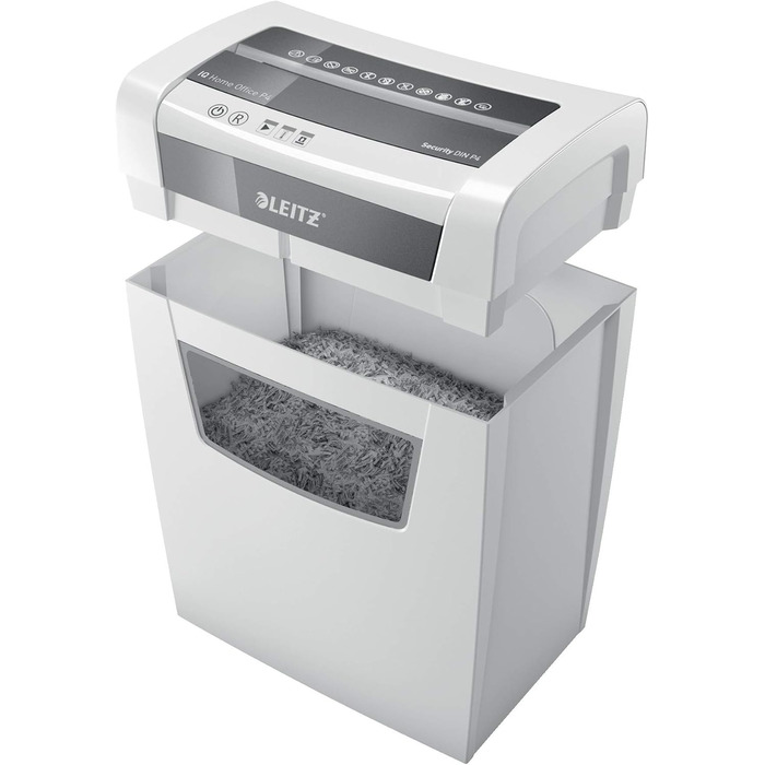 Шредер Leitz IQ Home Office для офісу та дому, 10 аркушів, 23 літри, білий
