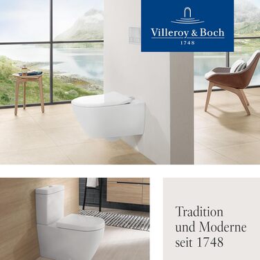 Сидіння для унітазу Villeroy & Boch Subway 2.0 SlimSeat D-подібне, біле глянцеве, з мікроліфтом (Duroplast), 9M68S101