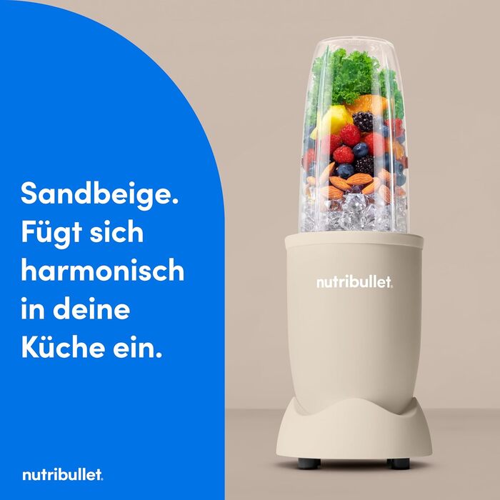 Nutribullet Pro 900 Блендер для смузі та коктейлів, 900 Вт, сірий (NB904MASN) - професійний міксер для фруктів та овочів