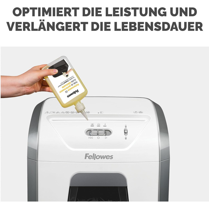 Шредер Fellowes FS-12C Premium Bundle: знищувач документів формату P4, 12 листів, для офісу та дому, білий