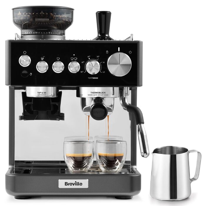 Кавомашина Breville Barista Slimline VCF185X: Еспресо, капучино, лате з вбудованим капучинатором (срібна)