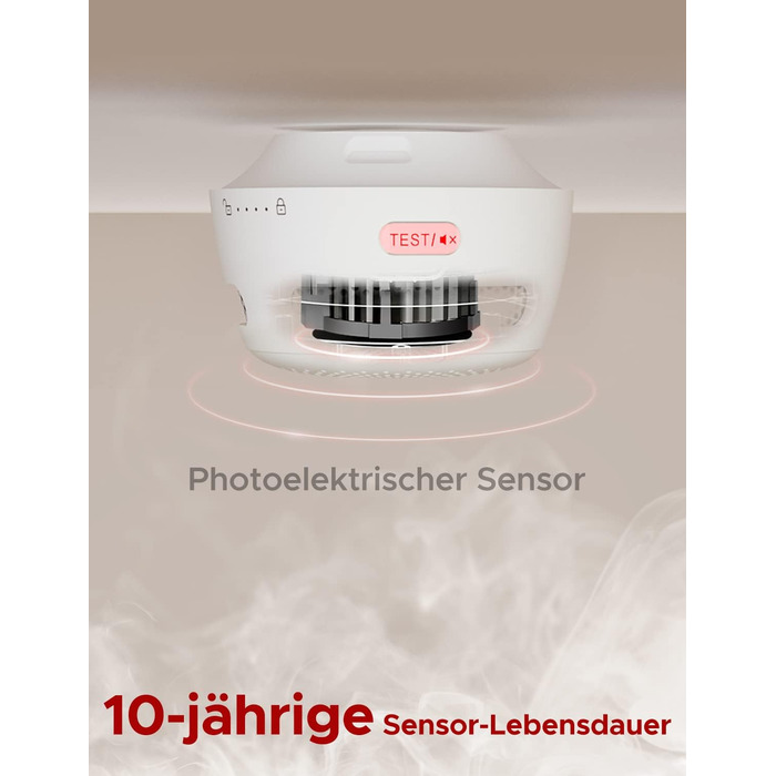 Датчик диму X-Sense Wi-Fi, EN14604, з батареєю, сповіщення в додатку, 1 шт.