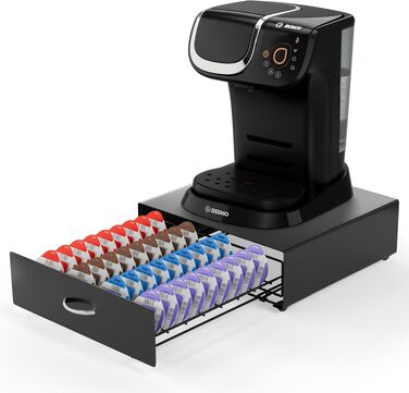 Тримач для капсул Tassimo на 64 кавових капсул, елегантний диспенсер-підставка для кавомашини Tassimo, чорний