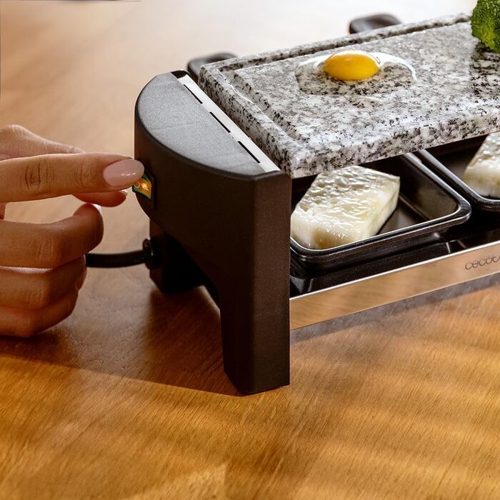 РаКлетт Cecotec Cheese & Grill 3200 AllStone для 2 осіб з електричним грилем та антипригарною поверхнею