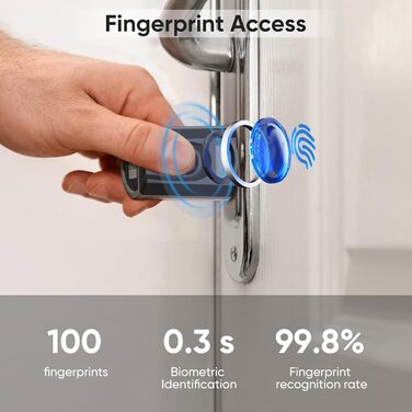 Розумний електронний замок WELOCK Touch41 WiFi з відбитком пальця, RFID-картою, Bluetooth, додатком, IP65, для дверей