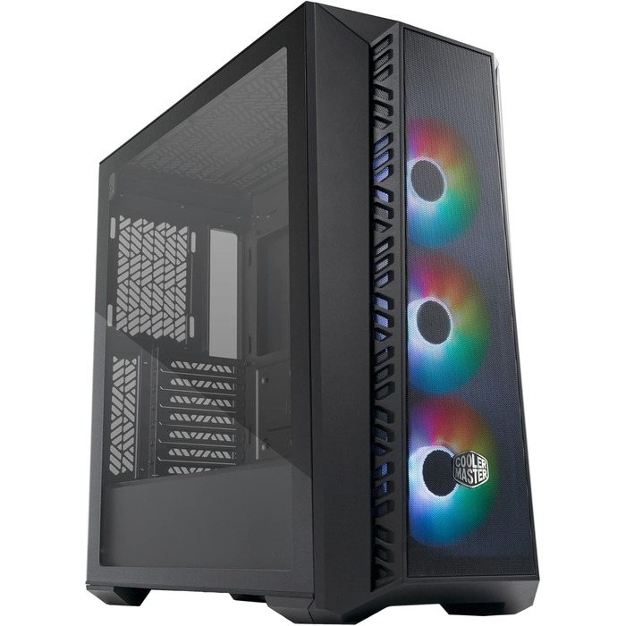 Корпус для ПК Cooler Master MasterBox 520 Mesh, Mid-Tower ATX, 3 встановлених вентилятори, сітчаста передня панель, скляна бічна стінка, ARGB-контролер, чорний