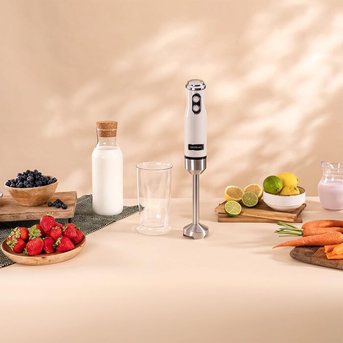 Блендер Cecotec Stabmixer Power RetroBeige 1200MAX Cream&Crush, 1200 Вт, 2 швидкості, набір аксесуарів, захист від бризок