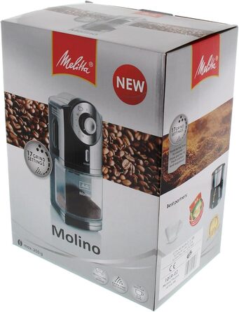 Електрична кавомолка Melitta Molino 1019-02, дисковий млин, чорна