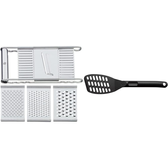 Кухонна овочерізка WMF Gourmet 12x18 см, нержавіюча сталь, 4 насадки для шинкування, натирання і нарізання, картопляна і огіркова терка