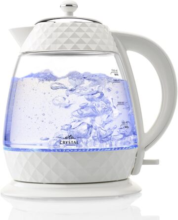 Електрочайник ETA Design Crystal 2200 Вт, 1,7 л, фільтр від накипу, індикатор рівня води, LED-підсвітка, знімна кришка, білий