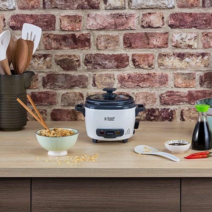Рисварка електрична Russell Hobbs Mini 0.4л біла - для рису, кіноа, кускусу з функцією підігріву