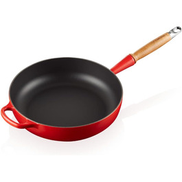 Сковорода LE CREUSET Signature з чавуну з дерев'яною ручкою 28 см (Вишневий)