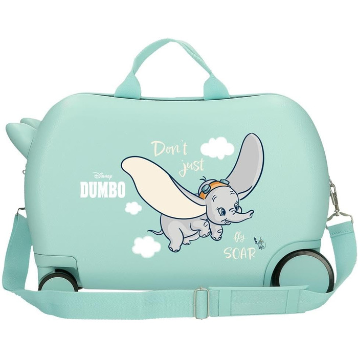 Дитяча валіза Joumma Disney Dumbo Fly, синя, 45x31x20 см, жорсткий ABS-пластик, 24,6 л, 4 колеса, ручна поклажа