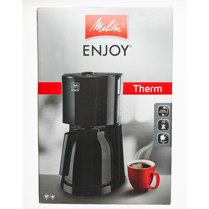 Кавоварка Melitta Enjoy Therm з термокувшином, антикрапельна, 8 чашок, чорна