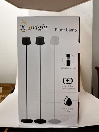 K-Bright Золота торшерна лампа LED, 4W, димер, сенсорне керування, металевий алюмінієвий корпус, для вітальні, спальні, офісу, додаткове освітлення (золото)