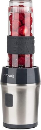 Смузі блендер H.Koenig SMOO9, 300 Вт, 570 мл, нержавійка, 2 пляшки, BPA-free, сірий
