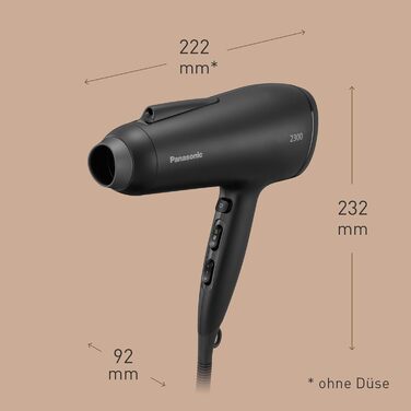 Фен для волосся Panasonic EH-NE85-K825 Fast Dry Serie, 2300 Вт, з іонізацією, режимом захисту від перегріву та концентратором, чорний