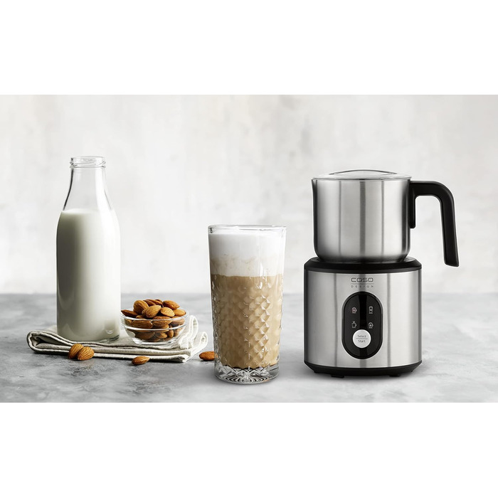 Електричний спінер для молока Caso Crema & Choco Inox, 4 функції, підходить для рослинного молока, нержавіюча сталь, термоізольована ручка, сенсорне LED-управління