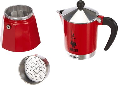 Гейзерна кавоварка Bialetti Rainbow, алюмінієва, червона, 6 чашок