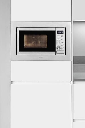 Вбудована мікрохвильова піч Exquisit EMW20-DG-020, 800 Вт, гриль 1000 Вт, 8 автопрограм, 27 см, нержавіюча сталь, цифрова