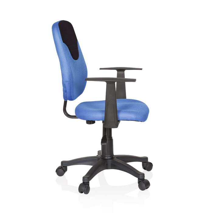 Дитяче офісне крісло KIDDY STYLE, обертове, тканина, синій/чорний, hjh OFFICE