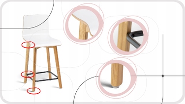Барний стілець Hoker Deltachairs, білий/дуб, дерево, 90 см