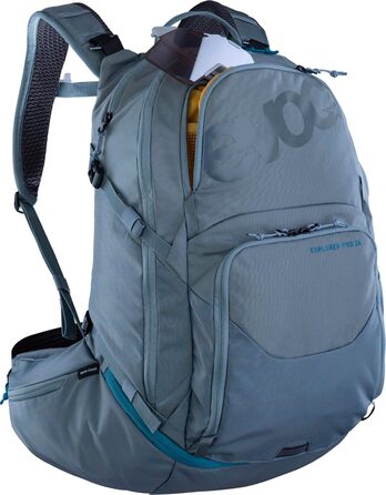 Рюкзак EVOC Explorer Pro 26 л сталевий, з системою вентиляції спини, поясом Airo Flex, відділенням для питної системи та дощовиком – якісний міський та туристичний рюкзак