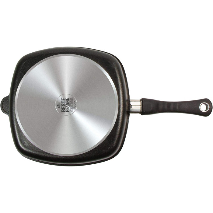 Гусятниця AMT Gastroguss 28x28 см, 5 см, BBQ-дно, знімна ручка, алюмінієва, антипригарне покриття Lotan, не для індукції