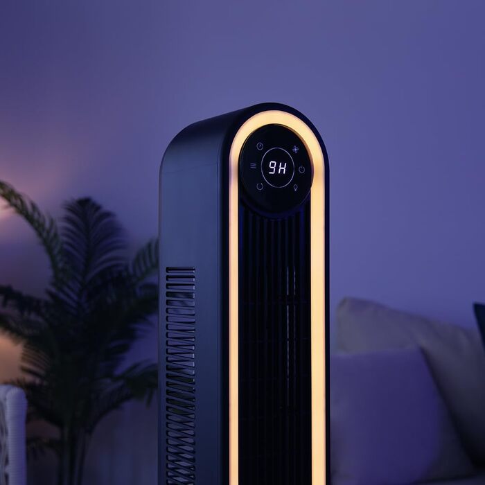 Вентилятор вежа Cecotec EnergySilence 9090 Skyline Ionic 119 см, 45 Вт, з іонізатором, LED сенсорним екраном, пультом ДУ, 3 режими, таймер 12 год, коливання 70°, чорний