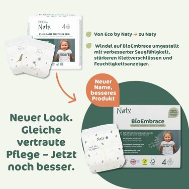Екологічні підгузки для немовлят Naty BioEmbrace, розмір 4 (7–18 кг), 88 шт