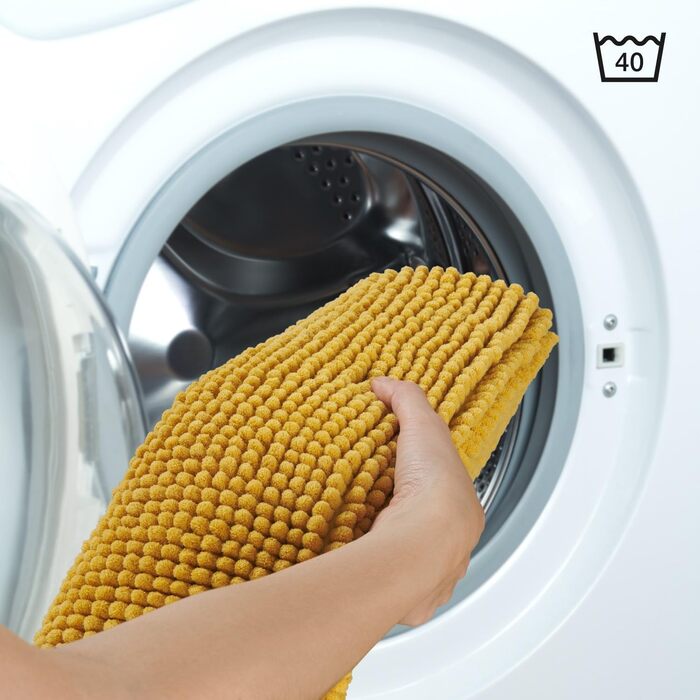 Килимок для ванної Blumtal 50x80 см, високий ворс, бежевий, сертифікат Oeko-TEX, антиковзкий, праний, килим для ванної кімнати