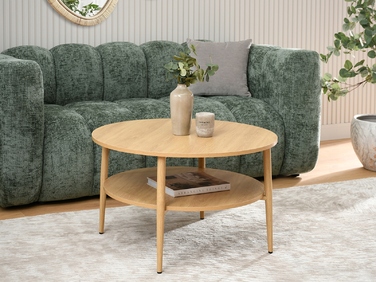 Круглий кавовий столик Mebel-Partner, 80 x 80 x 45 см, колір дуб