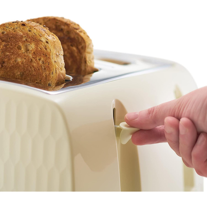 Тостер Russell Hobbs 26071 на 4 тости, кремовий: сучасний дизайн, широкі слоти, підйомний механізм
