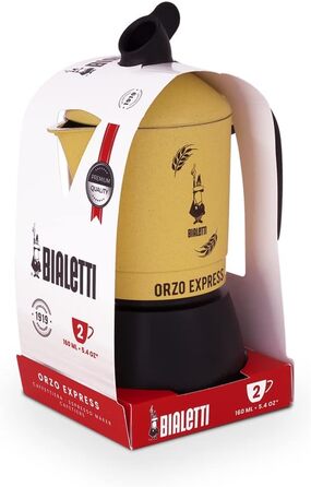 Кавоварка Bialetti Moka Orzo Express для ячмінної кави, алюмінієва, жовта, на 2 чашки