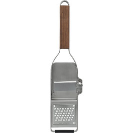 Трюфельна терка Microplane Master з ручкою з волоського горіха та лезами з нержавіючої сталі, для трюфелів, твердого сиру, часнику, грибів і шоколаду, вироблено в США